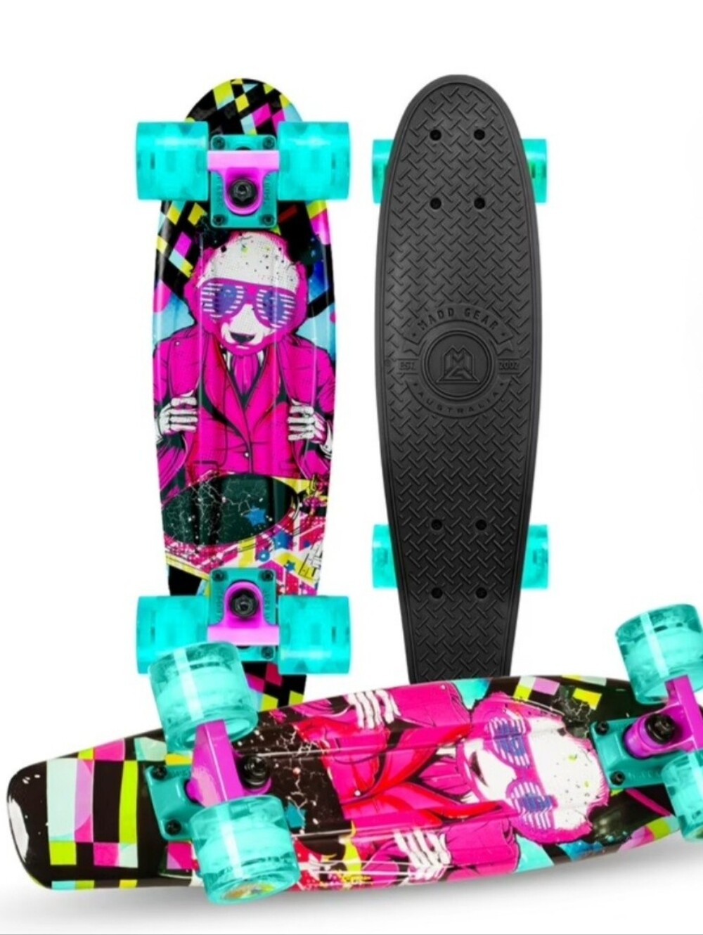 Madd Gear Retro Skateboard – DJ Panda – For Ages 5+ - Max Rider Weight 176